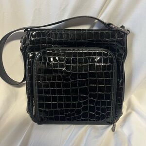 Brighton Black Croc-Embossed Mini Bag